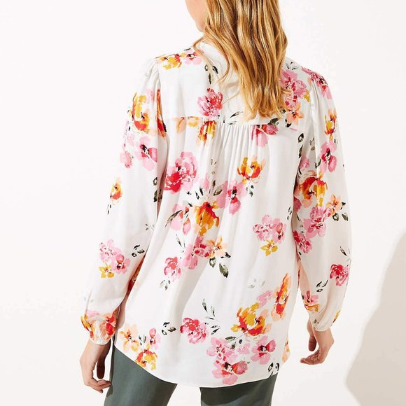 LOFT | Plus Blossom Shirred Blouse - Picture 3 of 3